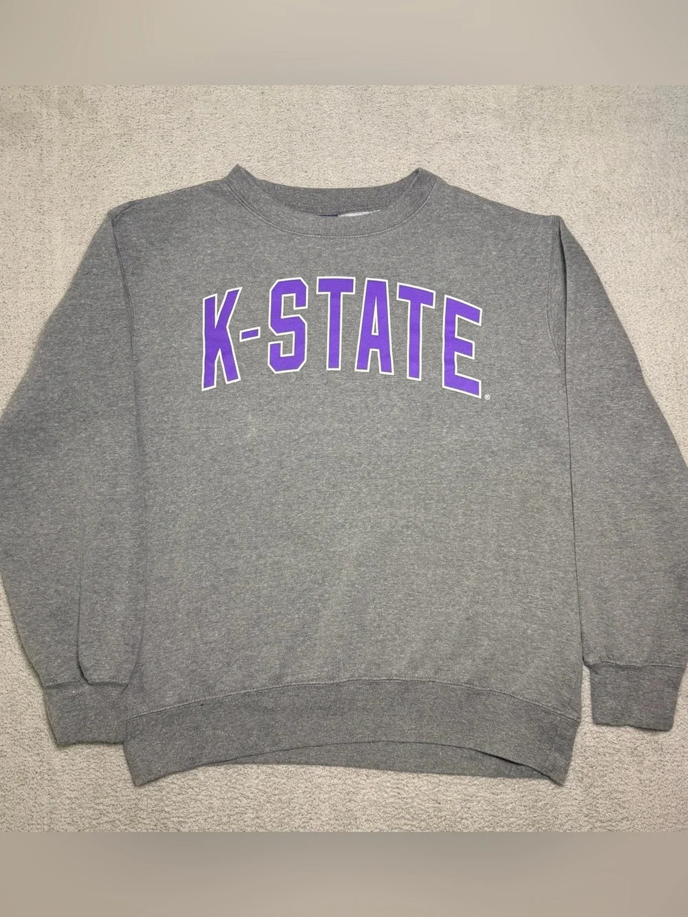 MV Sport Kansas State University Crewneck Sweatshirt Adult M Gray Pullover